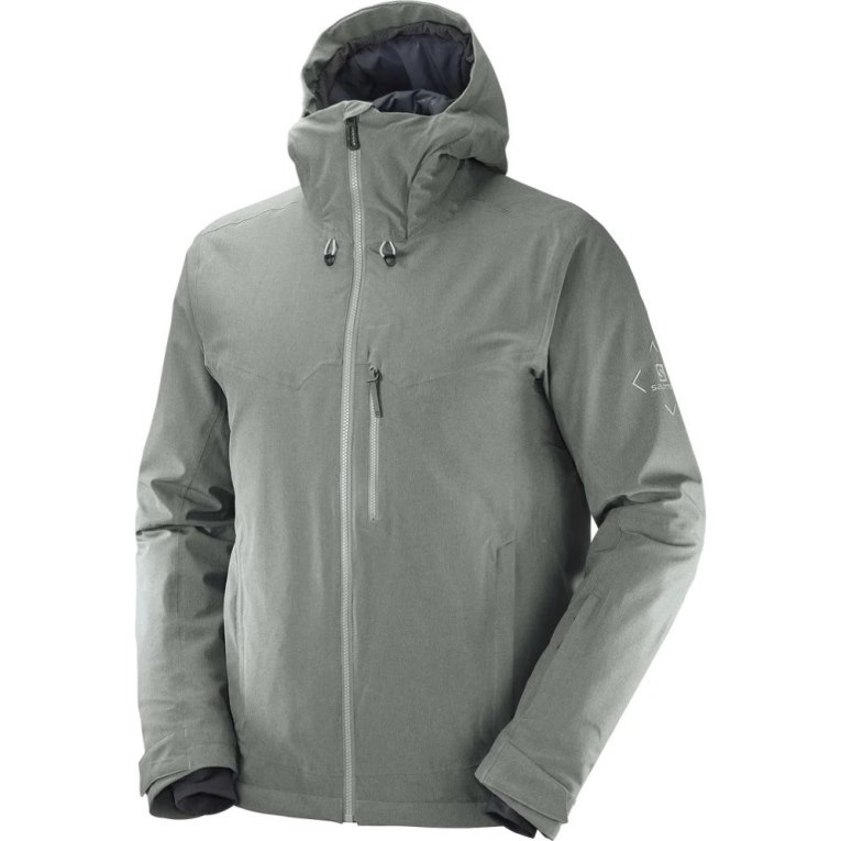 Olive Salomon Untracked Insulated Men's Ski Jackets | IE NB0951